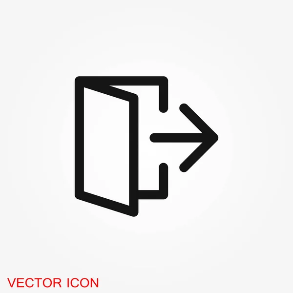 Exit Icon Logout Output Logo Illustration Vector Sign Symbol Design — Stock Vector