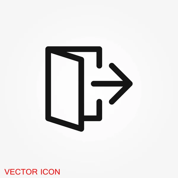 Ícone Saída Logout Logotipo Saída Ilustração Símbolo Sinal Vetorial Para — Vetor de Stock