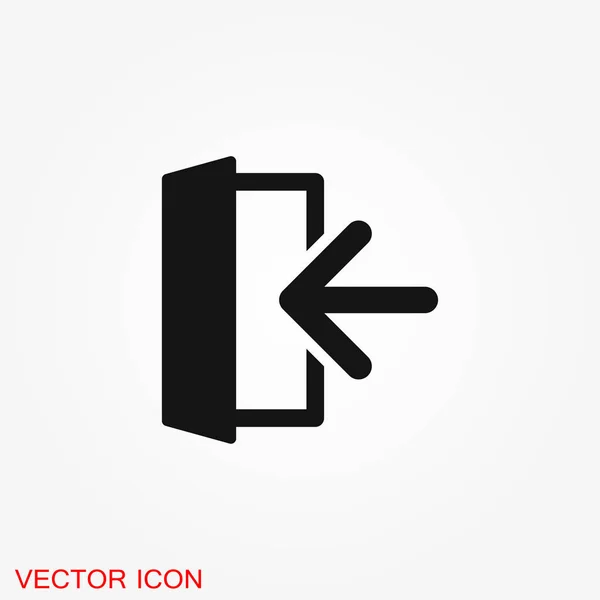 Icono Salida Logout Logotipo Salida Ilustración Símbolo Signo Vectorial Para — Vector de stock