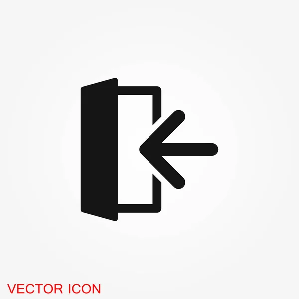 Het Pictogram Van Afrit Logout Output Logo Afbeelding Vector Teken — Stockvector