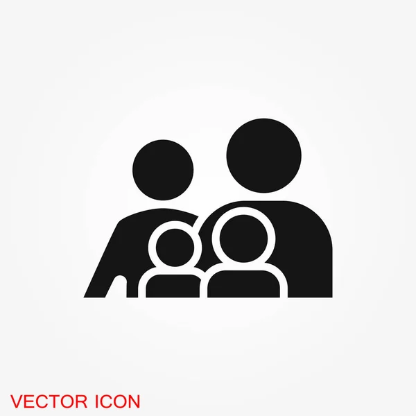 Семейная Икона Плоском Стиле Логотип Иллюстрация Векторный Знак Дизайна — стоковый вектор