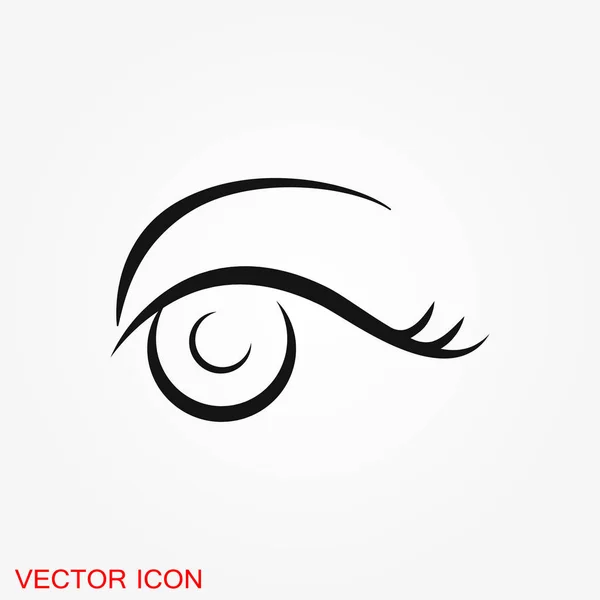 Belle Icône Oeil Avec Logo Brosse Sourcils Illustration Symbole Signe — Image vectorielle