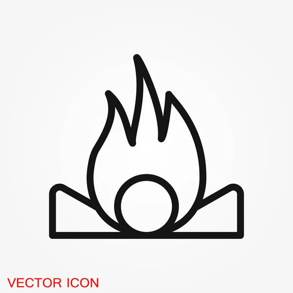 Feuer Symbol Logo Illustration Vektor Zeichen Symbol Für Design — Stockvektor