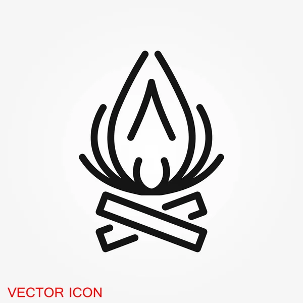 Feuer Symbol Logo Illustration Vektor Zeichen Symbol Für Design — Stockvektor