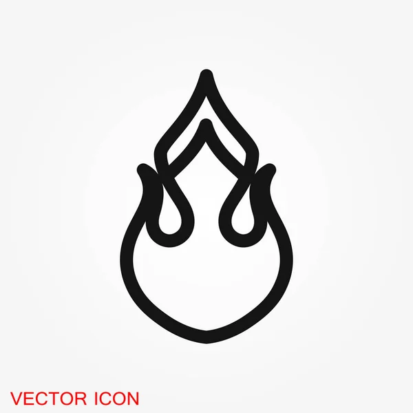 Feuer Symbol Logo Illustration Vektor Zeichen Symbol Für Design — Stockvektor