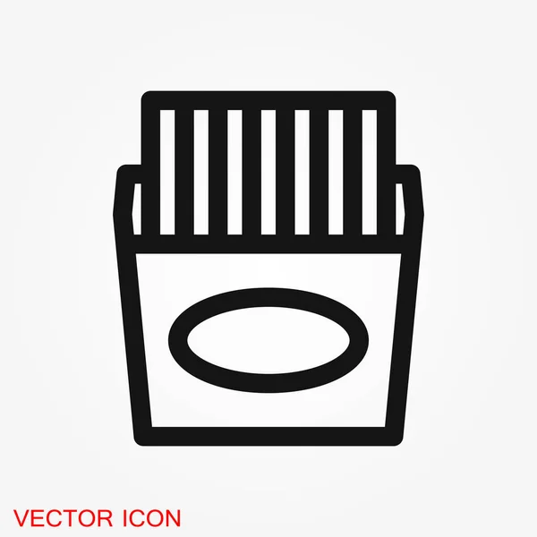 French Fries Icon Vector Concept Illustration Design — Stock Vector