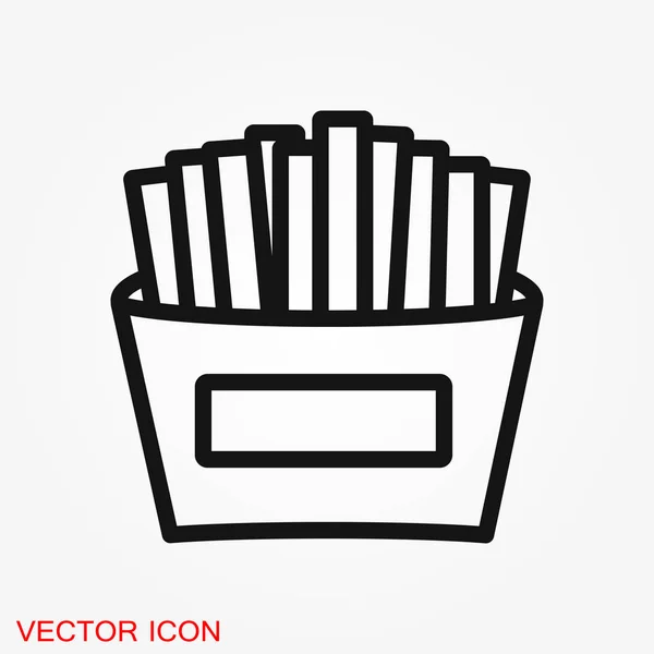 French Fries Icon Vector Concept Illustration Design — Stock Vector