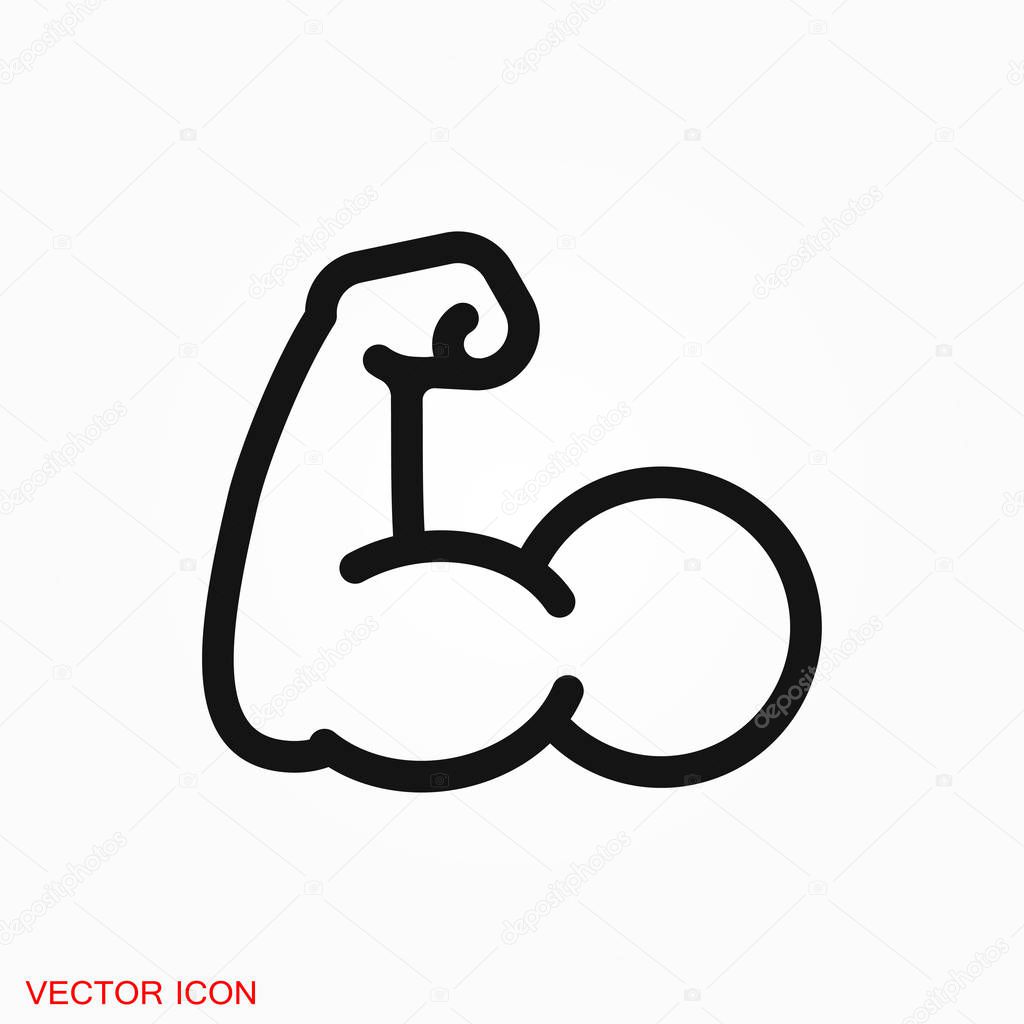 Muscle icon logo, vector sign symbol for design
