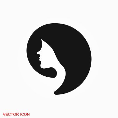 Saç modeli simgesi. Logo, çizim, tasarım vektör işareti simgesi
