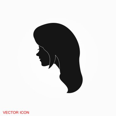 Saç modeli simgesi. Logo, çizim, tasarım vektör işareti simgesi