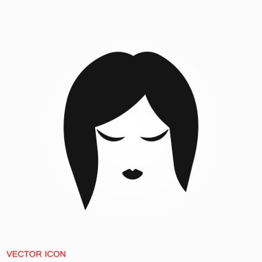 Saç modeli simgesi. Logo, çizim, tasarım vektör işareti simgesi