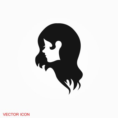 Saç modeli simgesi. Logo, çizim, tasarım vektör işareti simgesi