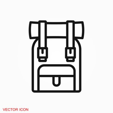 Simge logosu, vektör işareti simgesi tasarım için sırt çantası