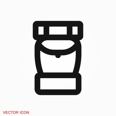 Simge logosu, vektör işareti simgesi tasarım için sırt çantası