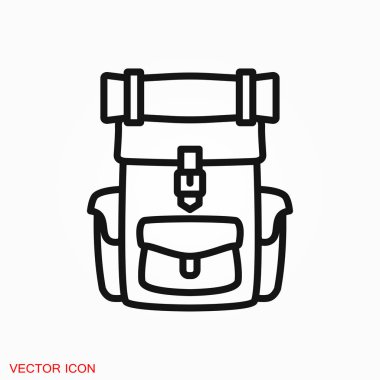 Simge logosu, vektör işareti simgesi tasarım için sırt çantası