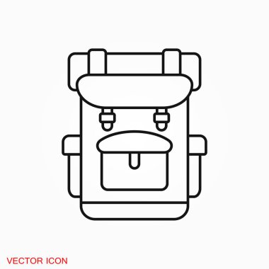 Simge logosu, vektör işareti simgesi tasarım için sırt çantası