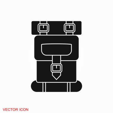 Simge logosu, vektör işareti simgesi tasarım için sırt çantası
