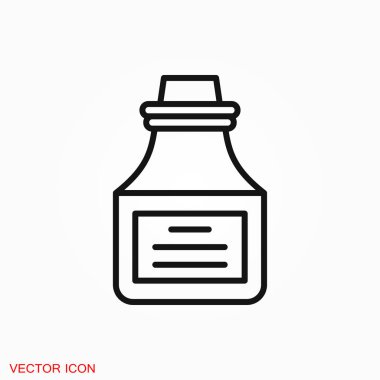 Quill'in mürekkep simgesi logo, tasarım vektör işareti simgesi