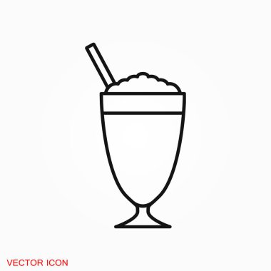 Latte kahve simgesi. logo, tasarım vektör işareti simgesi