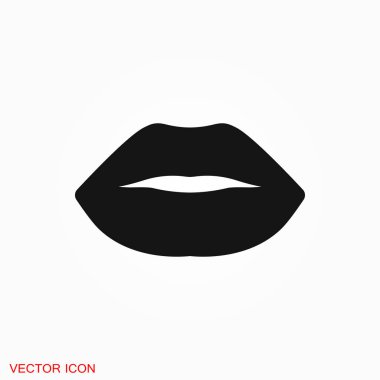 Dudak simgesi, öpücük simgesi logosu, vektör işareti simgesi tasarım için