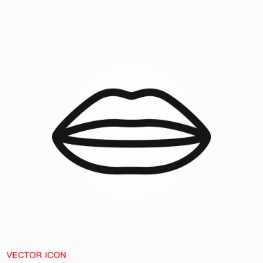 Dudak simgesi, öpücük simgesi logosu, vektör işareti simgesi tasarım için