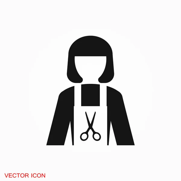 Logo Icône Coiffeur Symbole Vectoriel Signe Pour Conception — Image vectorielle