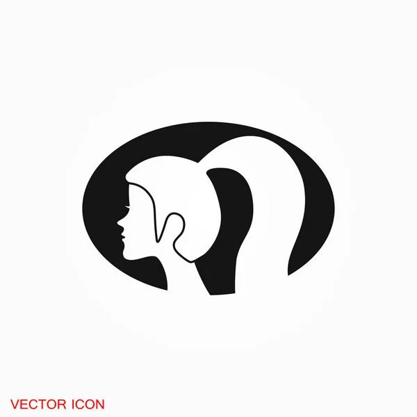 Ikona Účes Logo Obrázek Vektorový Znaménko Pro Design — Stockový vektor