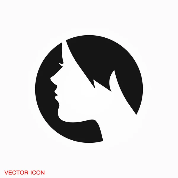 Saç Modeli Simgesi Logo Çizim Tasarım Vektör Işareti Simgesi — Stok Vektör
