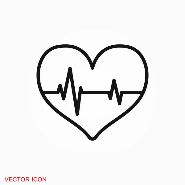 Logo Icône Battement Coeur Symbole Vectoriel Signe Pour Conception — Image vectorielle