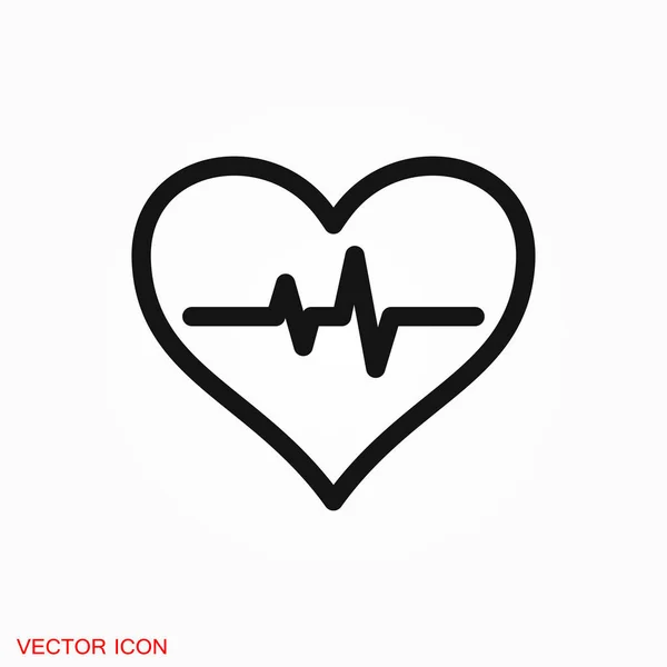 Logo Icône Battement Coeur Symbole Vectoriel Signe Pour Conception — Image vectorielle