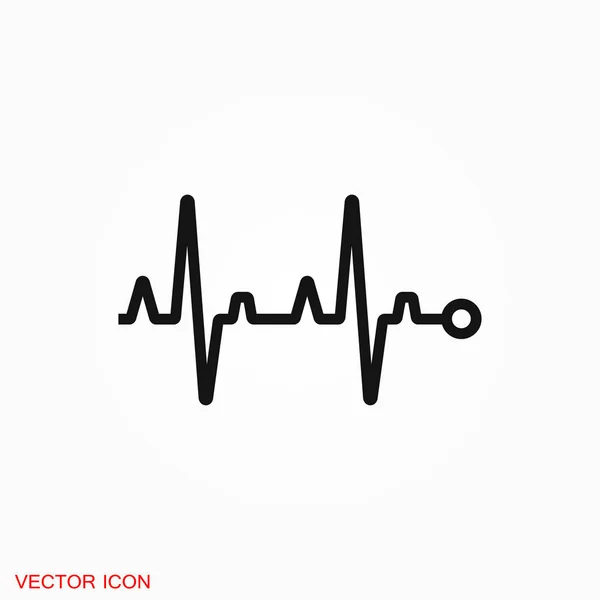 Logo Icône Battement Coeur Symbole Vectoriel Signe Pour Conception — Image vectorielle