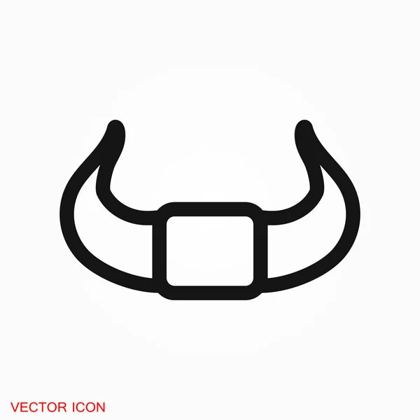 Bull Horns Logo Vector Sign Symbol Design — Stock Vector