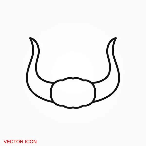 Logo Cuernos Toro Símbolo Signo Vectorial Para Diseño — Vector de stock