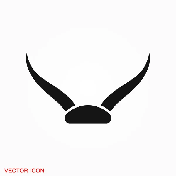 Logo Cornes Taureau Symbole Vectoriel Pour Design — Image vectorielle