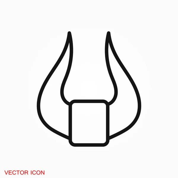 Bull Horns Logo Vector Sign Symbol Design — Stock Vector