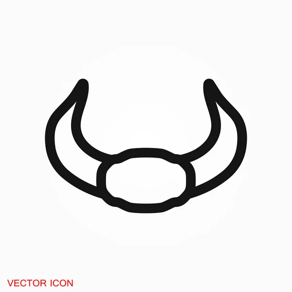 Stierhörner Logo Vektor Zeichen Symbol Für Design — Stockvektor