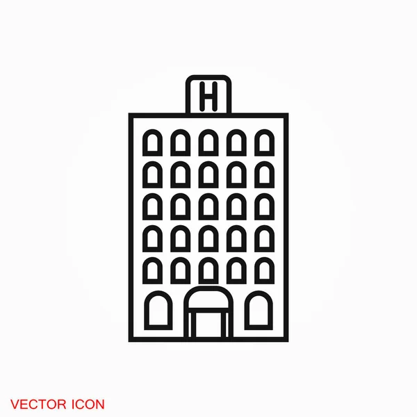 Logo Del Icono Del Hotel Símbolo Signo Vectorial Para Diseño — Vector de stock