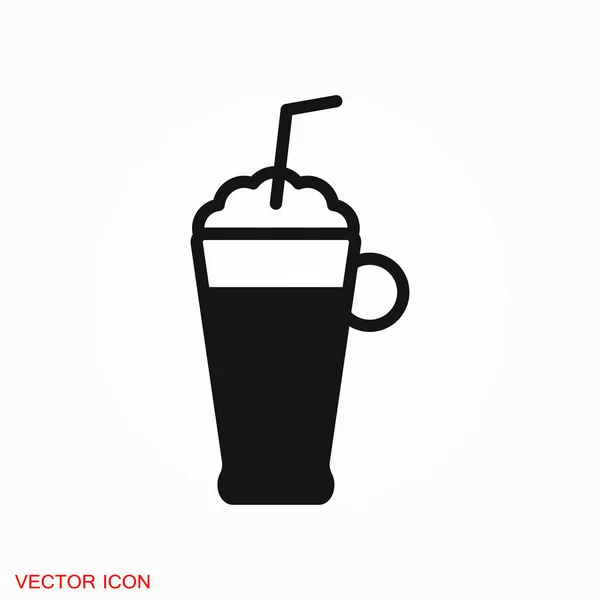 Latte Coffee Ikone Logo Vektorzeichensymbol Für Design — Stockvektor