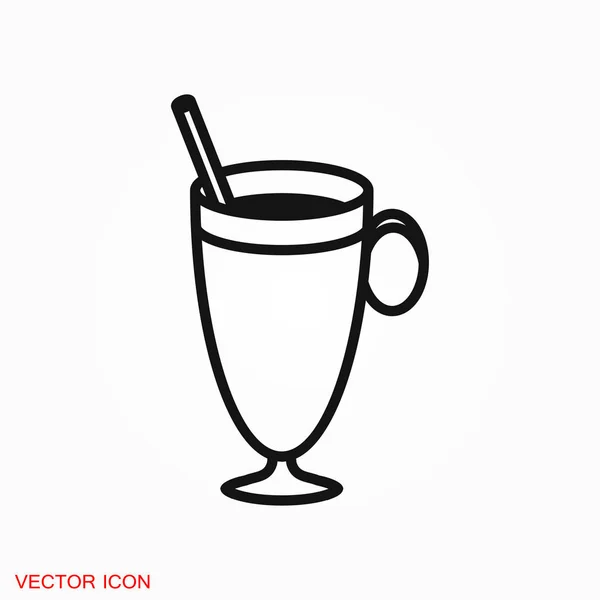 Icono Café Con Leche Logotipo Símbolo Signo Vectorial Para Diseño — Vector de stock