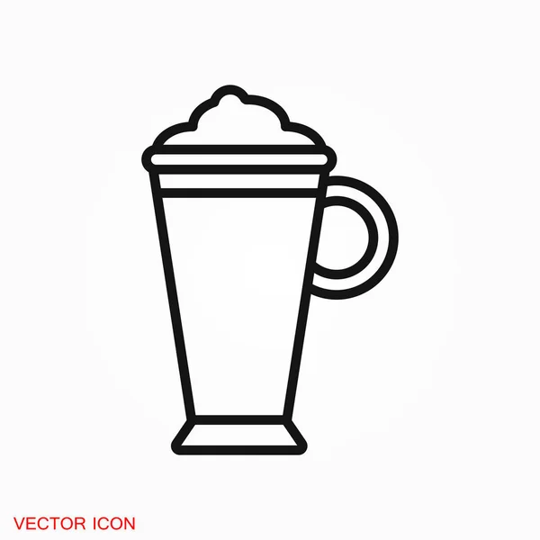 Latte Coffee Ikone Logo Vektorzeichensymbol Für Design — Stockvektor