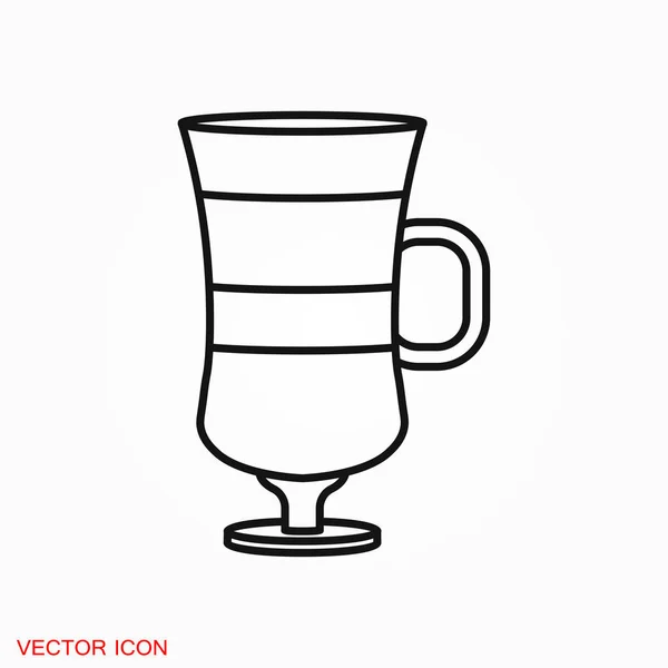 Latte Coffee Ikone Logo Vektorzeichensymbol Für Design — Stockvektor