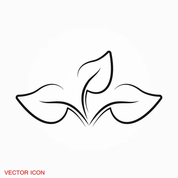 Icono Hoja Vector Aislado Fondo Hojas Árboles Plantas — Vector de stock