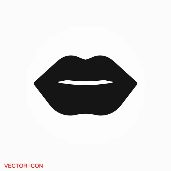 Icono Labios Logotipo Del Icono Del Beso Símbolo Signo Vector — Archivo Imágenes Vectoriales