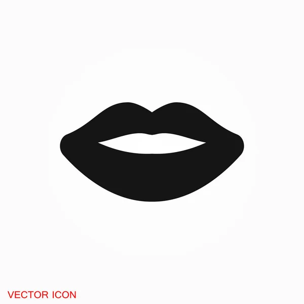 Значок Губ Логотип Значка Поцелуя Векторный Знак Дизайна — стоковый вектор