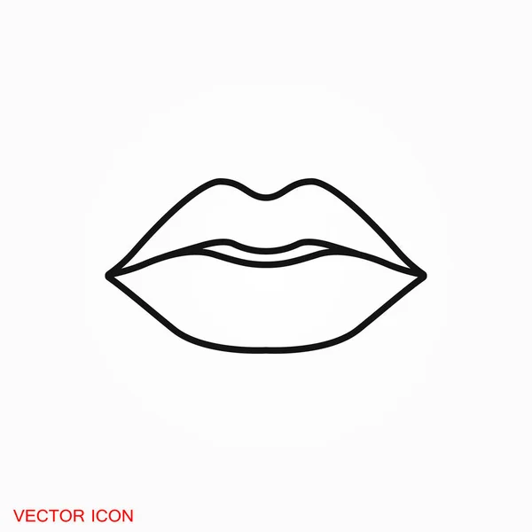 Icono Labios Logotipo Del Icono Del Beso Símbolo Signo Vector — Archivo Imágenes Vectoriales