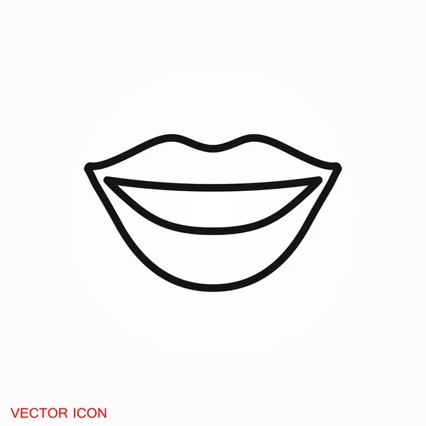 Icono Labios Logotipo Del Icono Del Beso Símbolo Signo Vector — Vector de stock