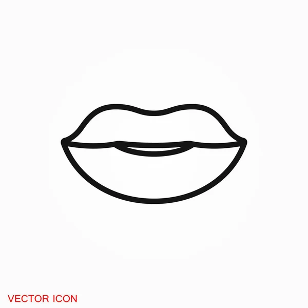 Icono Labios Logotipo Del Icono Del Beso Símbolo Signo Vector — Archivo Imágenes Vectoriales