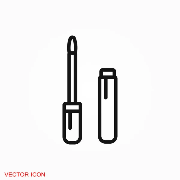 Lippenstift Symbol Flaches Logo Des Lippenstifts Symbol Für Design — Stockvektor