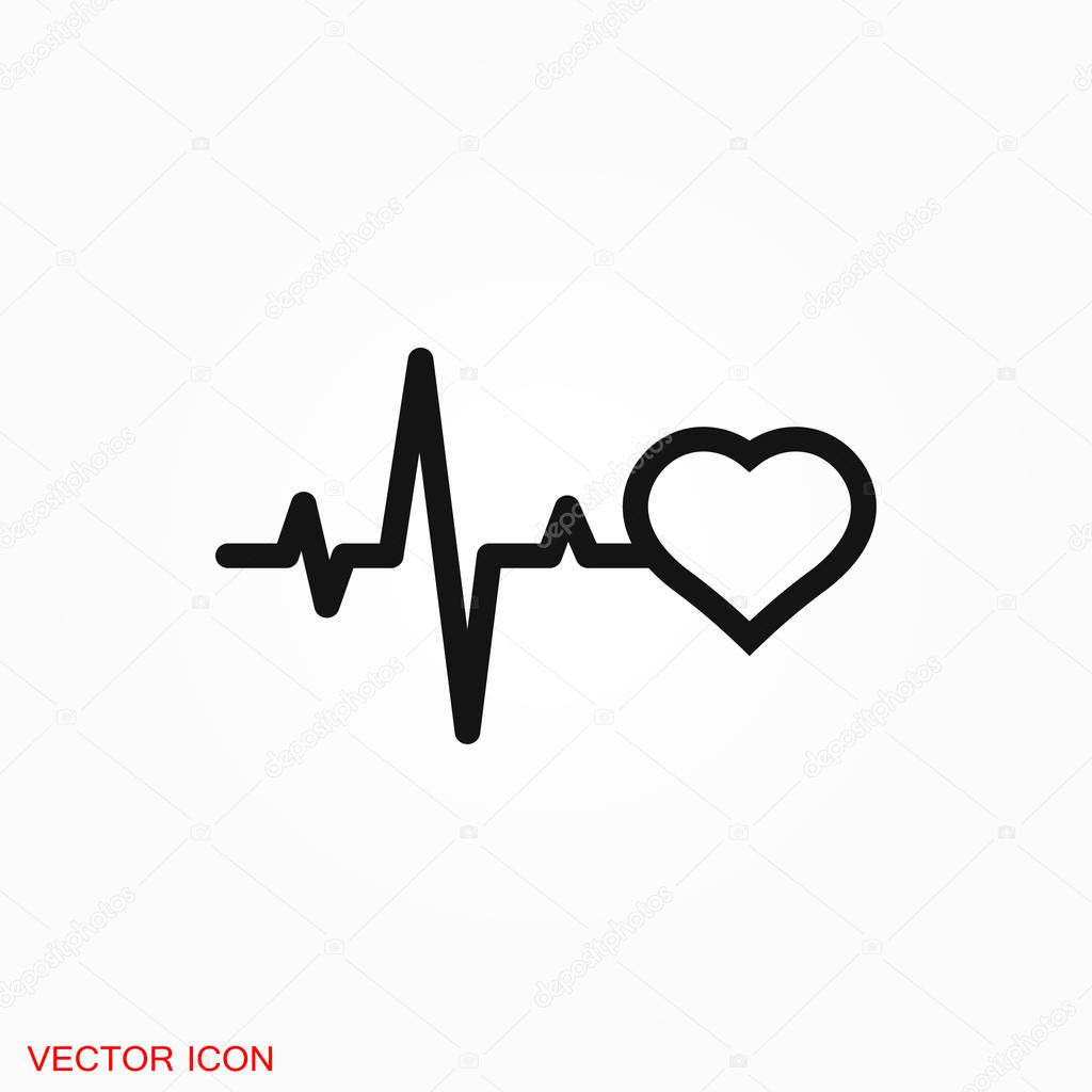 Heartbeat icon logo, vector sign symbol for design