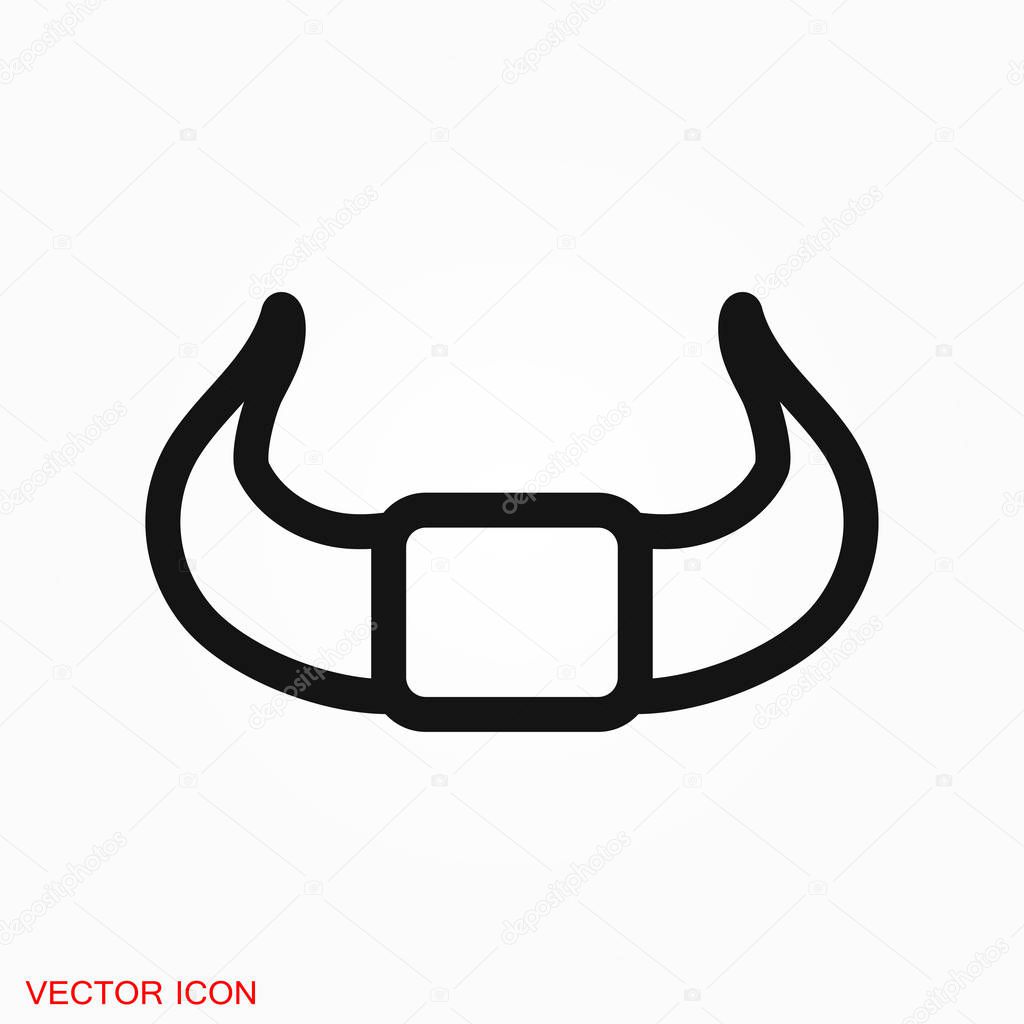 Bull horns logo, vector sign symbol for design